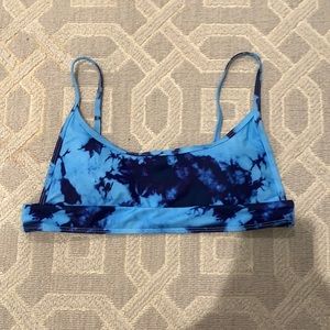 blue tie-dye bikini top